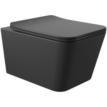 Комплект 3 в 1 Унитаз подвесной Акведуто Macio MAC0140 + Инсталляция Створки 510162 + Кнопка Хельсинки 500471 цвет матовый черный, Aqueduto Stworki