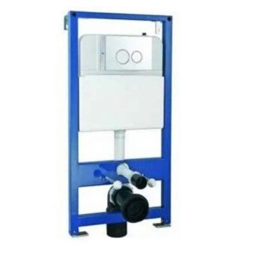 Система инсталяций для унитазов Ceramalux (Керамалюкс) 811CL цвет белый/синий без клавиши смыва