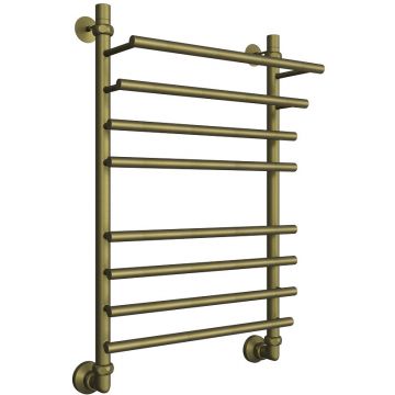 Полотенцесушитель водяной Двин (Dveen) F Primo 80x50 см, с полкой, 1х3/4/1х1/2″ К3 состаренная бронза полуглянец