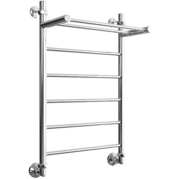 Полотенцесушитель водяной Двин (Dveen) FJ 80х50 см, с полкой, 1х1/2″ К1 полированный хром