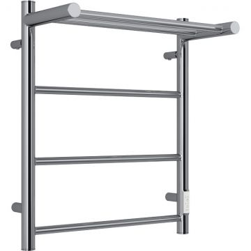 Полотенцесушитель электрический Двин (Dveen) FJ neo 60х50 см, с полкой, К диммер полированный хром