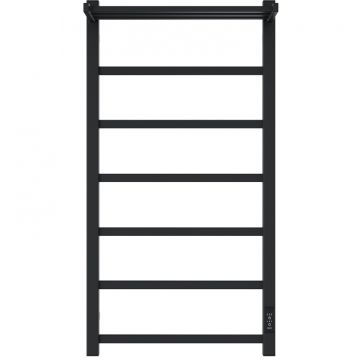Полотенцесушитель электрический Двин (Dveen) FJ plaza neo 100х50 см, с полкой, К диммер, квадрат черный матовый