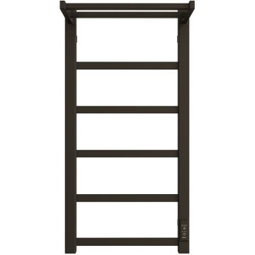 Полотенцесушитель электрический Двин (Dveen) FJ plaza neo 80х40 см, с полкой, К диммер, квадрат черный матовый