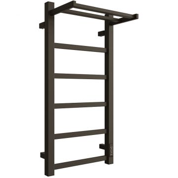 Полотенцесушитель электрический Двин (Dveen) FJ plaza neo 80х40 см, с полкой, К диммер, квадрат черный матовый