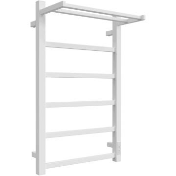 Полотенцесушитель электрический Двин (Dveen) FJ plaza neo 80x50 см, с полкой, К диммер, квадрат белый