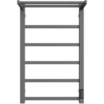 Полотенцесушитель электрический Двин (Dveen) FJ plaza neo 80x50 см, с полкой, К диммер, квадрат графит