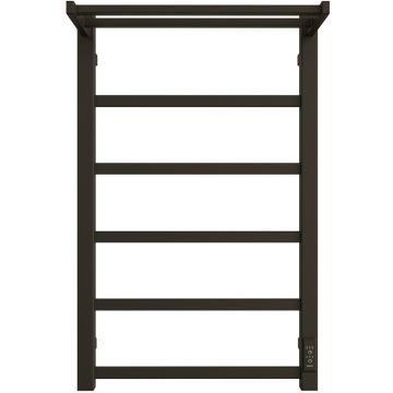 Полотенцесушитель электрический Двин (Dveen) FJ plaza neo 80x50 см, с полкой, К диммер, квадрат черный матовый