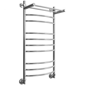 Полотенцесушитель водяной Двин (Dveen) FL 100х50 см, с полкой, 1х1/2″ К1 полированный хром