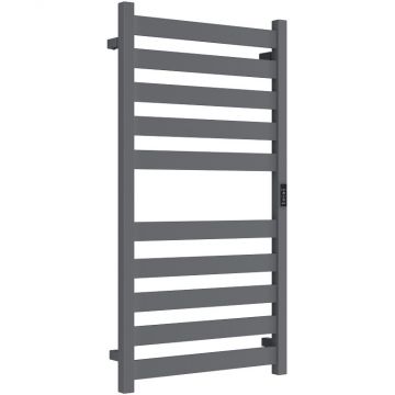Полотенцесушитель электрический Двин (Dveen) G plaza neo 100х50 см, без полки, К диммер, квадрат графит