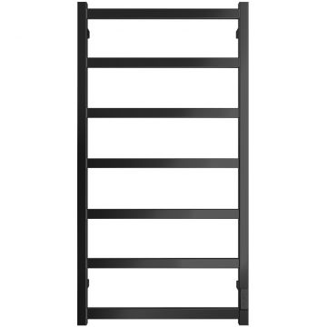 Полотенцесушитель электрический Двин (Dveen) J plaza neo 100х50 см, без полки, К диммер, квадрат черный матовый