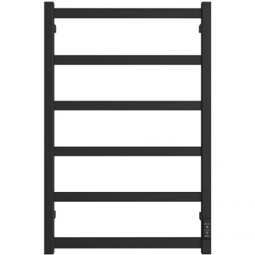 Полотенцесушитель электрический Двин (Dveen) J plaza neo 80х50 см, без полки, К диммер, квадрат черный матовый