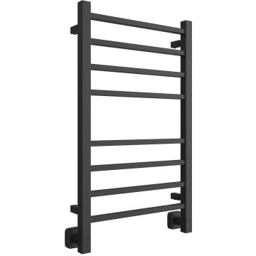 Полотенцесушитель водяной Двин (Dveen) L plaza 80х50 см, без полки, К8 квадрат черный матовый