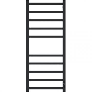 Полотенцесушитель электрический Двин (Dveen) L plaza neo 100х40 см, без полки, К диммер черный матовый