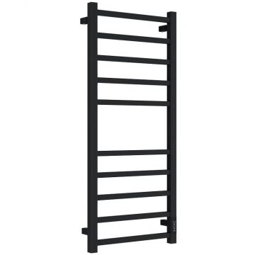 Полотенцесушитель электрический Двин (Dveen) L plaza neo 100х40 см, без полки, К диммер черный матовый