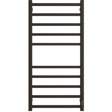 Полотенцесушитель электрический Двин (Dveen) L plaza neo 100х50 см, без полки, К диммер черный матовый