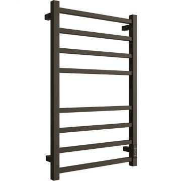Полотенцесушитель электрический Двин (Dveen) L plaza neo 80х50 см, без полки, К диммер черный матовый