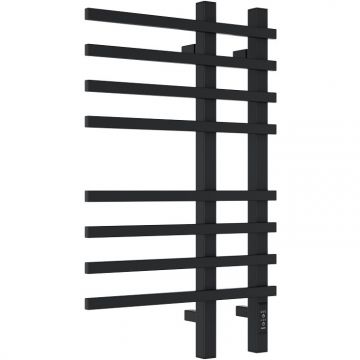 Полотенцесушитель электрический Двин (Dveen) LX plaza neo 80х50 см, без полки, К диммер, квадрат черный матовый