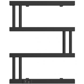 Полотенцесушитель электрический Двин (Dveen) M plaza neo 60х50 см, без полки, К диммер, квадрат черный матовый