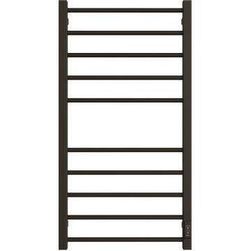 Полотенцесушитель электрический Двин (Dveen) S plaza neo 100х50 см, без полки, К диммер, квадрат черный матовый