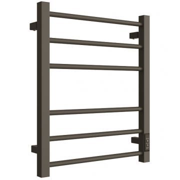 Полотенцесушитель электрический Двин (Dveen) S plaza neo 60х50 см, без полки, К диммер, квадрат черный матовый