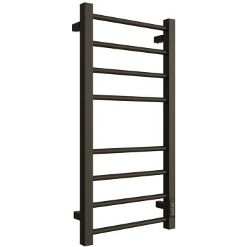 Полотенцесушитель электрический Двин (Dveen) S plaza neo 80x40 см, без полки, К диммер, квадрат черный матовый