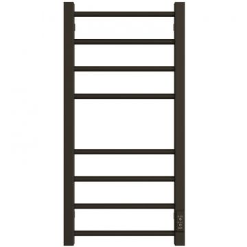 Полотенцесушитель электрический Двин (Dveen) S plaza neo 80x40 см, без полки, К диммер, квадрат черный матовый