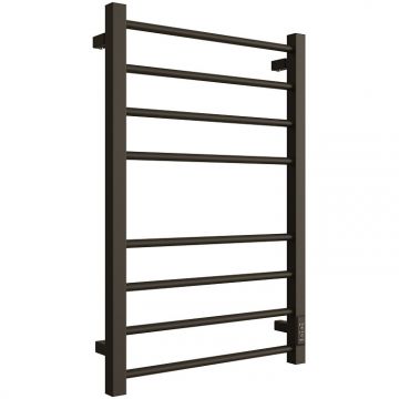 Полотенцесушитель электрический Двин (Dveen) S plaza neo 80x50 см, без полки, К диммер, квадрат черный матовый