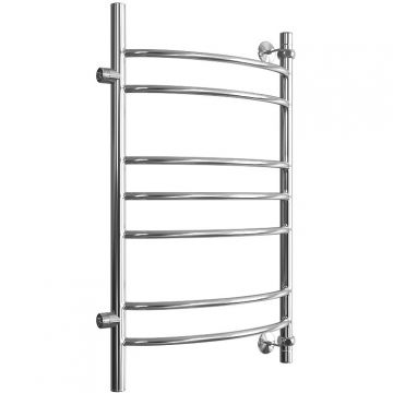 Полотенцесушитель водяной Двин (Dveen) TL 50х50 см, полн. высота 80 см, с полкой, 1х1/2″, К2 выход 1″, полированный хром