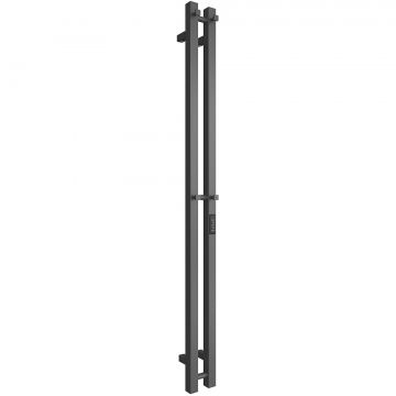 Полотенцесушитель электрический Двин (Dveen) X-2 plaza neo 120x8 см, без полки, К диммер, квадрат графит