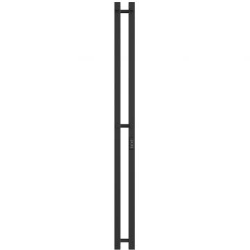 Полотенцесушитель электрический Двин (Dveen) X-2 plaza neo 140x8 см, без полки, К диммер, квадрат черный матовый