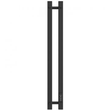 Полотенцесушитель электрический Двин (Dveen) X-2 plaza neo 80x8 см, без полки, К диммер, квадрат черный матовый