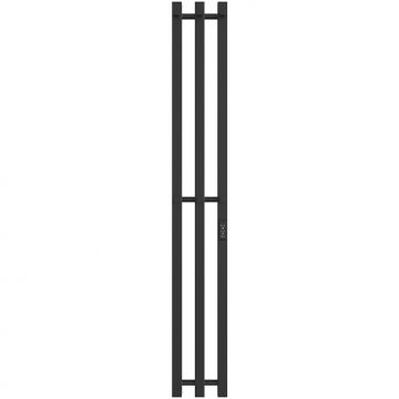 Полотенцесушитель электрический Двин (Dveen) X-3 plaza neo 120x12 см, без полки, К диммер, квадрат черный матовый