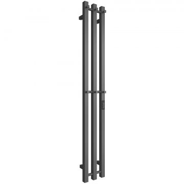 Полотенцесушитель электрический Двин (Dveen) X-3 plaza neo 140x12 см, без полки, К диммер, квадрат графит