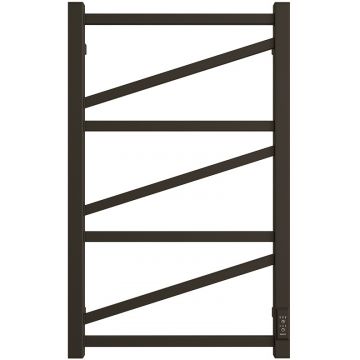 Полотенцесушитель электрический Двин (Dveen) Z plaza neo 80х50 см, без полки, К диммер, квадрат черный матовый