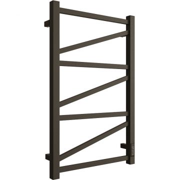 Полотенцесушитель электрический Двин (Dveen) Z plaza neo 80х50 см, без полки, К диммер, квадрат черный матовый