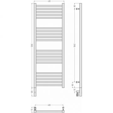 Полотенцесушитель электрический Сунержа (Sunerga) Модус 3.0 1200х400 мм, МЭМ левый RAL (РАЛ) 7038 Агатовый серый 7038-5700-1240