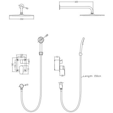 Душевой комплект Creto (Крето) Mare 1.0 MARE-WSM3-CR хром глянцевый
