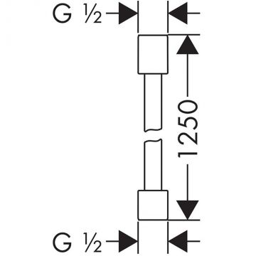 Душевой шланг Axor (Аксор) Starck 1250 мм, цвет: черный матовый 28282670