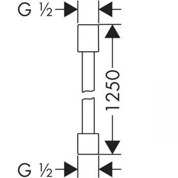 Душевой шланг Axor (Аксор) Starck 125 см., с металлическим эффектом, цвет: полированное золото 28282990