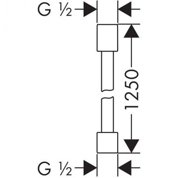 Душевой шланг Axor (Аксор) Starck 125 см., с металлическим эффектом, цвет: шлифованный черный хром 28282340
