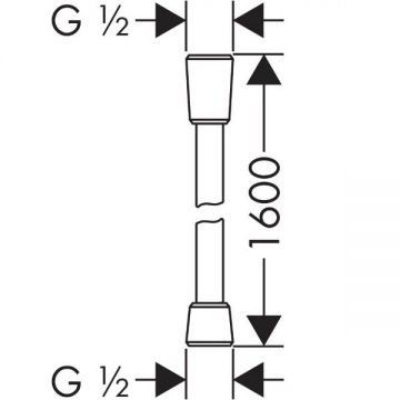 Душевой шланг Axor (Аксор) Starck 160 см., с металлическим эффектом, цвет: шлифованный черный хром 28626340