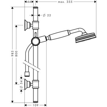 Душевой набор Axor (Аксор) Montreux, с ручным душем, штангой и держателем душа, цвет: хром 27982000