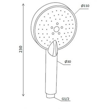 Ручной душ RedBlu by Damixa (Дамикса) Origin One, хром, серый, 918100200