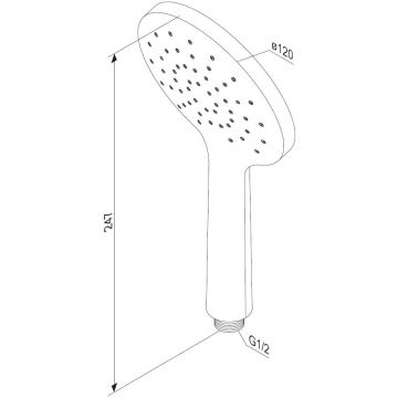 Ручной душ Damixa (Дамикса) Jupiter хром, 1 функция, круглый, 977020000