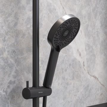 Ручной душ Damixa (Дамикса) Apollo круглый, 3 функции, черный, 947020300
