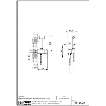 Набор гигиенического душа Fiore (Фиоре) Shower, квадратной формы, со смесителем на х/г воду, цвет белый матовый 30BB8595