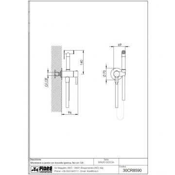 Набор гигиенического душа Fiore (Фиоре) Shower, круглой формы, со смесителем на х/г воду, цвет черный матовый 30NN8590
