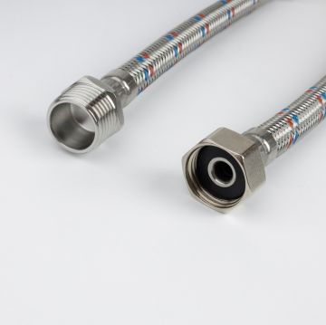 Гибкая подводка Iddis, F1/2xM1/2, SS304, латунь, 1,5 м, 926BBS15ZP