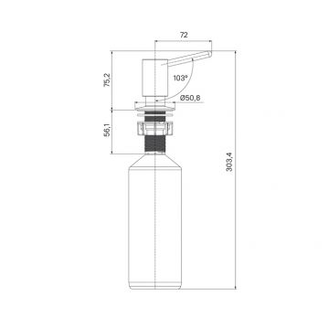 Дозатор Iddis, латунь, PVD светлый графит, Kitchen Line, SDIGM00i59