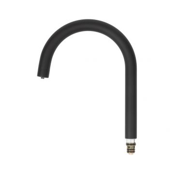 Излив для кухни Iddis (Иддис), J-образный, нерж. сталь, 184х235 мм, поворотный, черный, 995J18B5SM